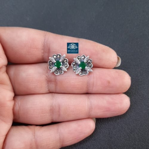 Studs 925 pure silver with semi precious stones Earrings